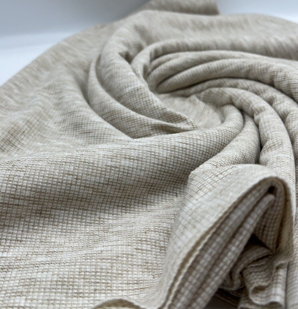 Oatmeal Fine Rib Stretch Fabric