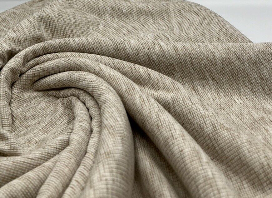 Oatmeal Fine Rib Stretch Fabric