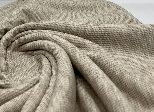 Oatmeal Fine Rib Stretch Fabric