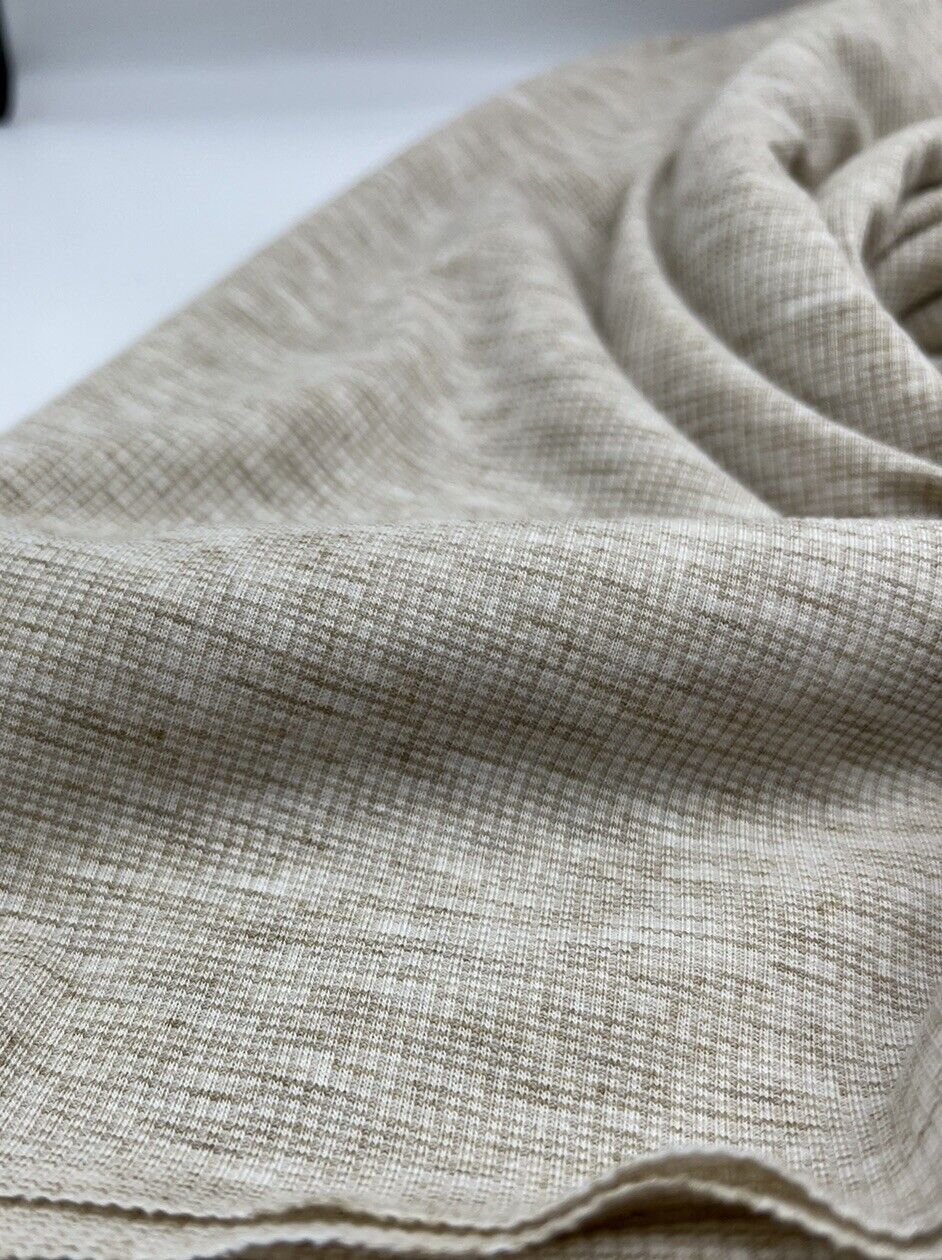 Oatmeal Fine Rib Stretch Fabric
