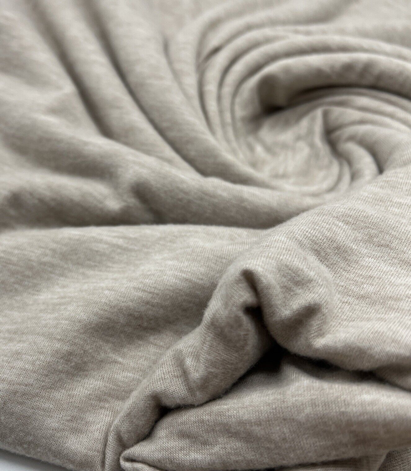 Oatmeal Melange Knit Stretch Fabric