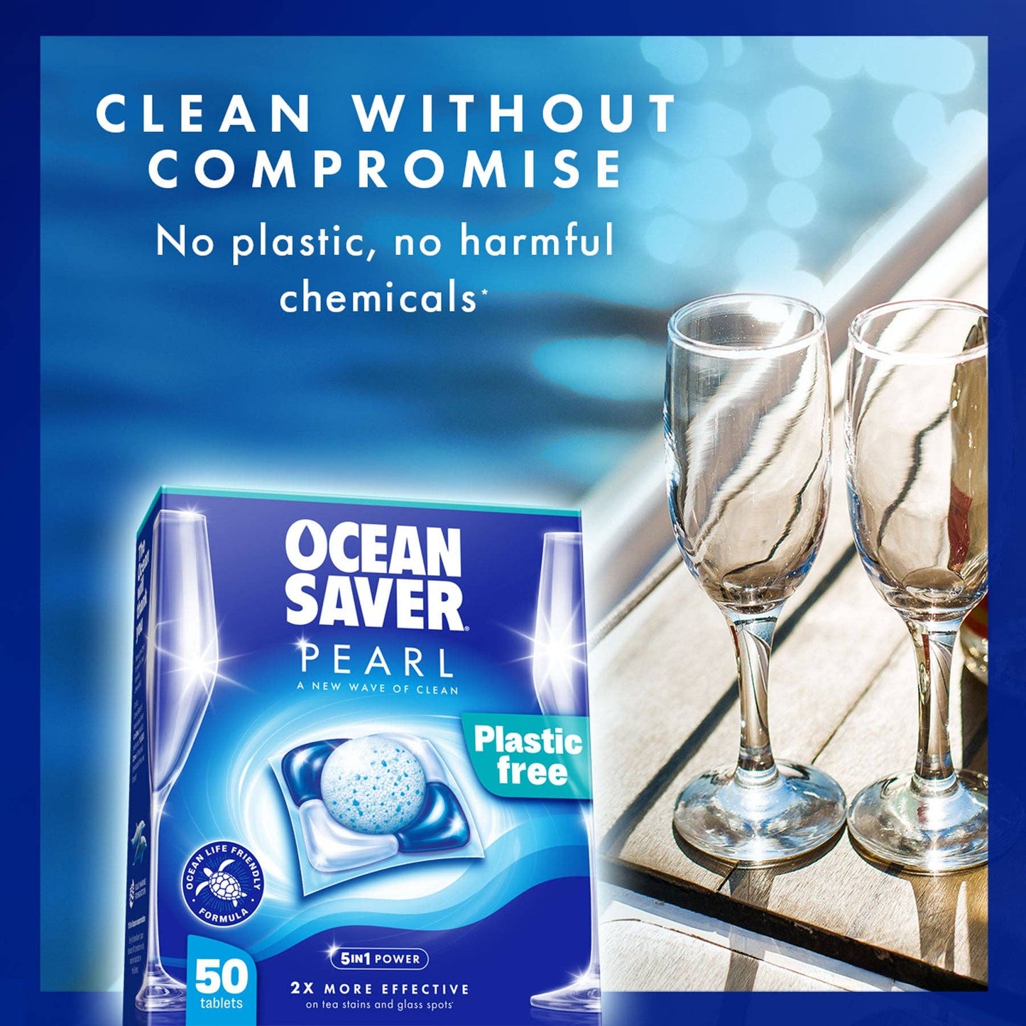 OceanSaver PEARL 5-in-1 Plastic-Free Dishwasher Tablets