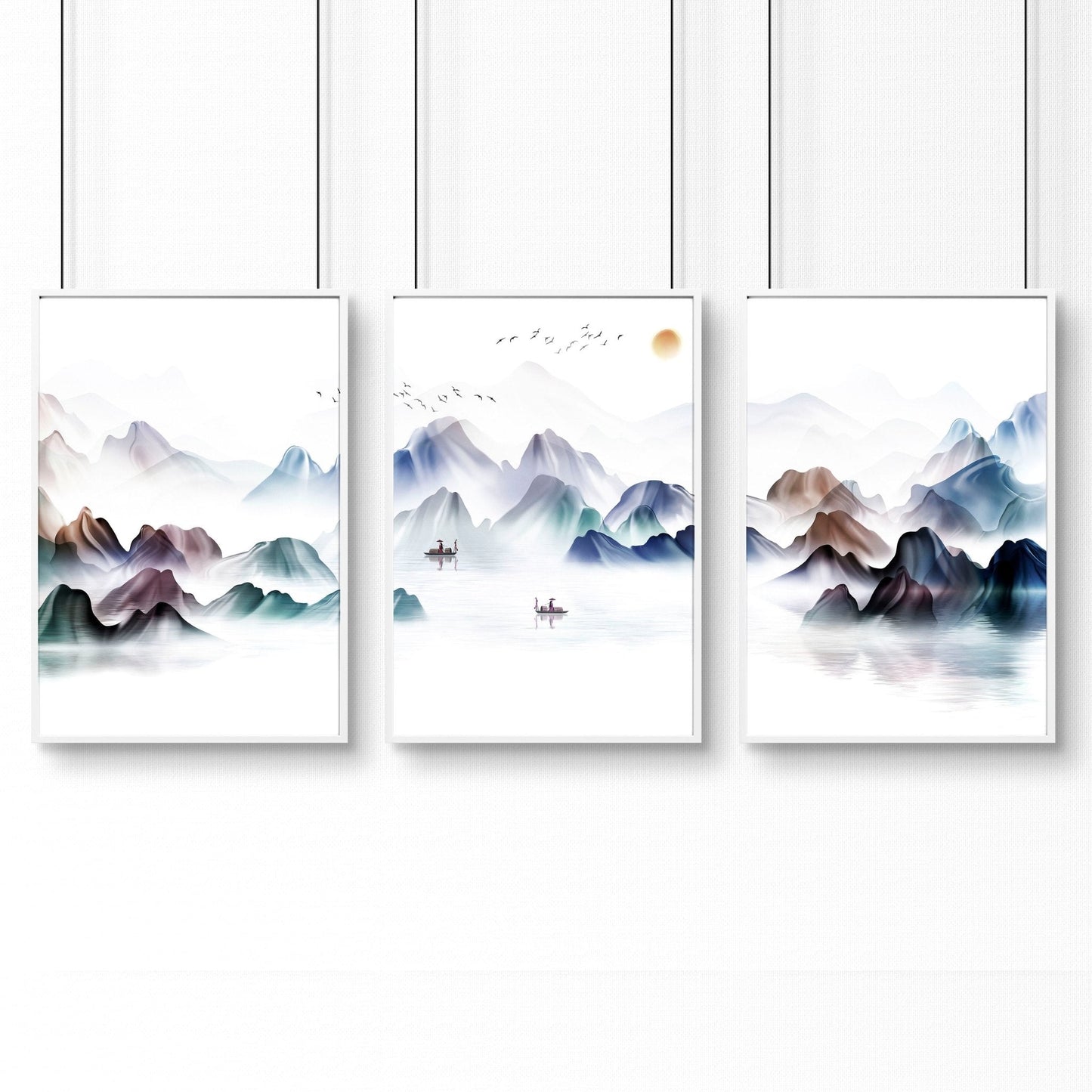 Wall art for offices | set of 3 japanese wall art