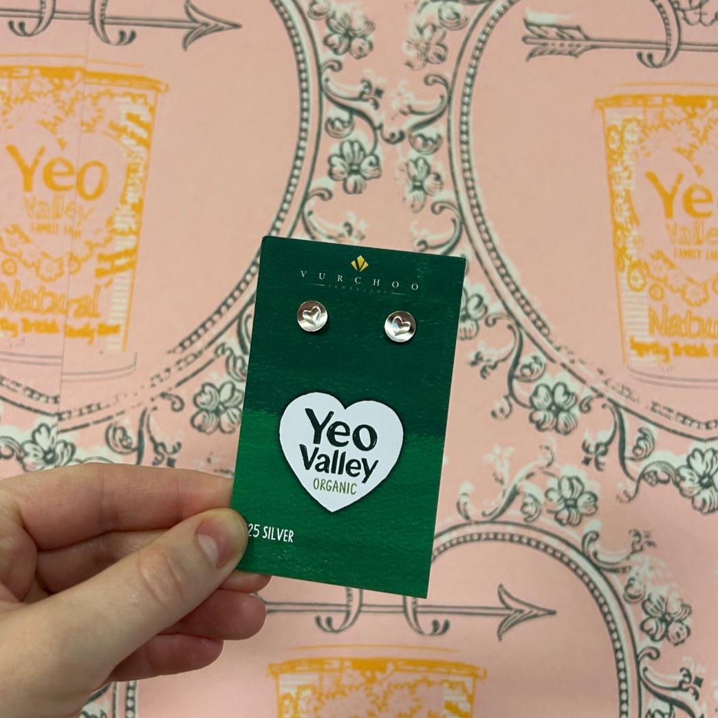 Official Yeo Valley Silver Heart Earrings