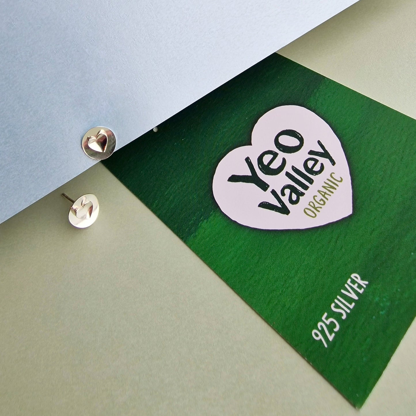 Official Yeo Valley Silver Heart Earrings