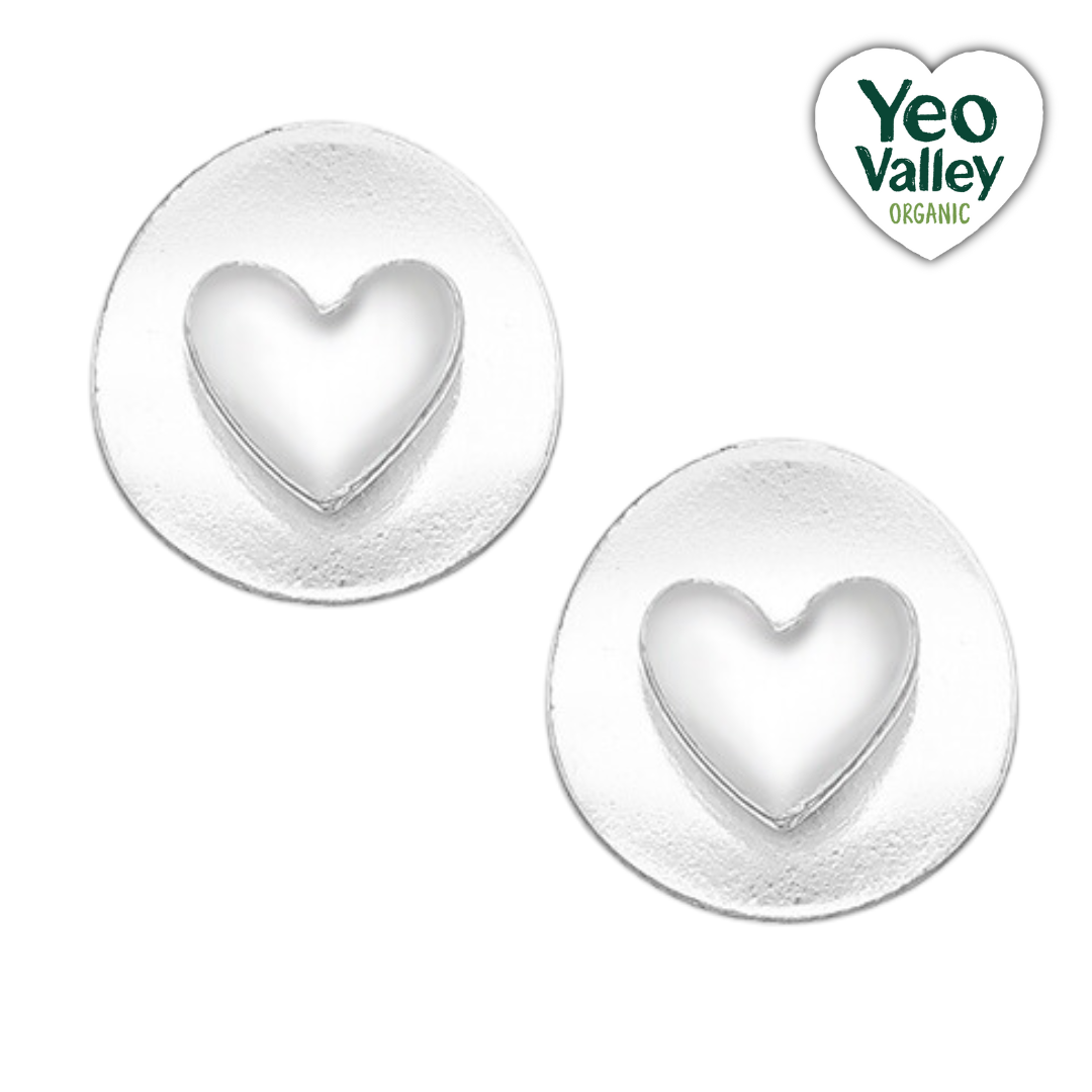 Official Yeo Valley Silver Heart Earrings