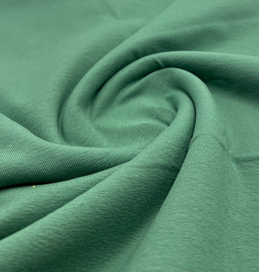 Olive Cotton Stretch Jersey 200 GSM 95/5 Lycra 4 Way Stretch