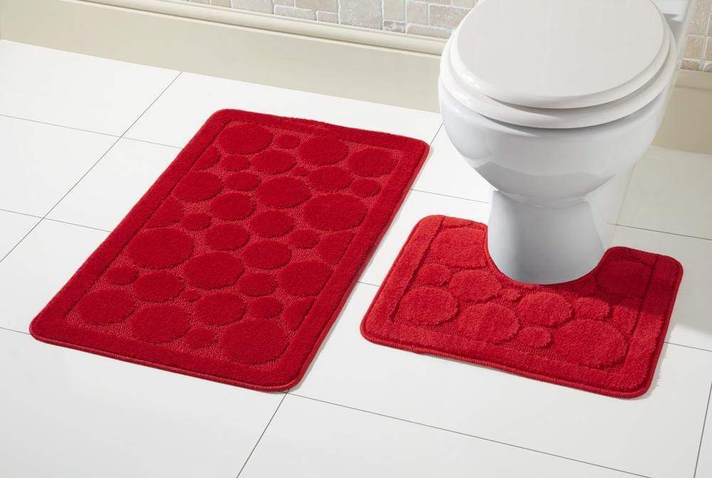 Cali Bath Mat Set Luxury Super Soft Non-Slip Ultra Absorbent Bathroom Mats in Multiple Colours and Sizes for Comfort and Safety by OLIVIA ROCCO