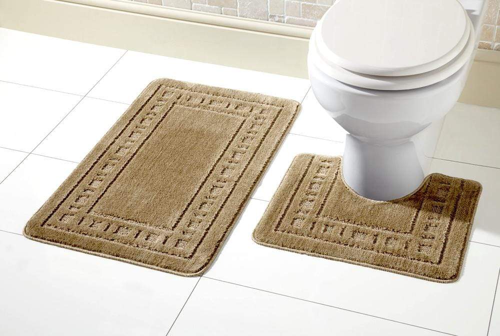 OLIVIA ROCCO Miami Bath Mat Set Ultra Absorbent Non Slip With Pedestal Multi colour