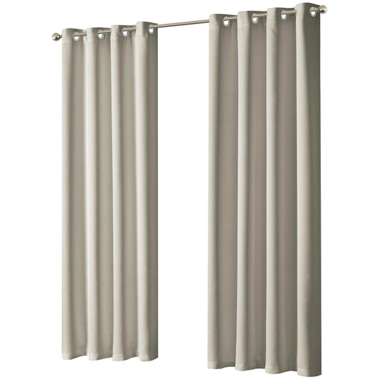 Blackout Natural Eyelet Curtains Thermal Ring Top Window Treatment for Living Room & Bedroom by OLIVIA ROCCO