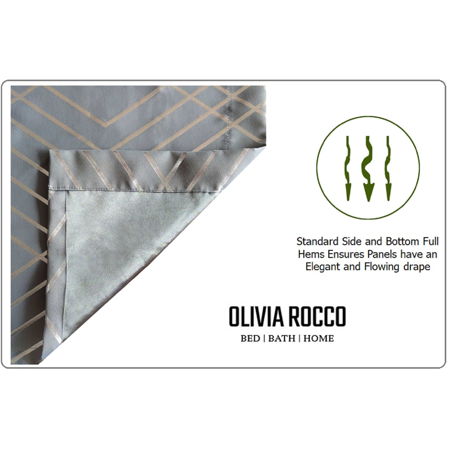 Geometric Silver Sparkle Blackout Curtains Soft Thermal Insulated Eyelet Ring Top Living Room & Bedroom Drapes by OLIVIA ROCCO
