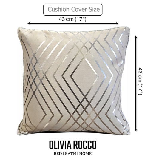 OLIVIA ROCCO Geo Sparkle Cushion Covers 2 Pack Natural For Sofa Bed Chair Lounge