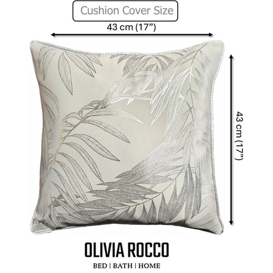 OLIVIA ROCCO Leaf Sparkle Cushion Covers 2 Pack Leaf Natural Modern Decorative Throw