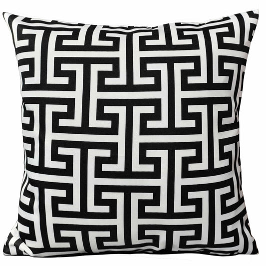 OLIVIA ROCCO Milano Black Waterproof Cushion Covers 43x43 cm Reversible Breathable Indoor Outdoor Use Decorative Patio Garden Sofa Bed Chair