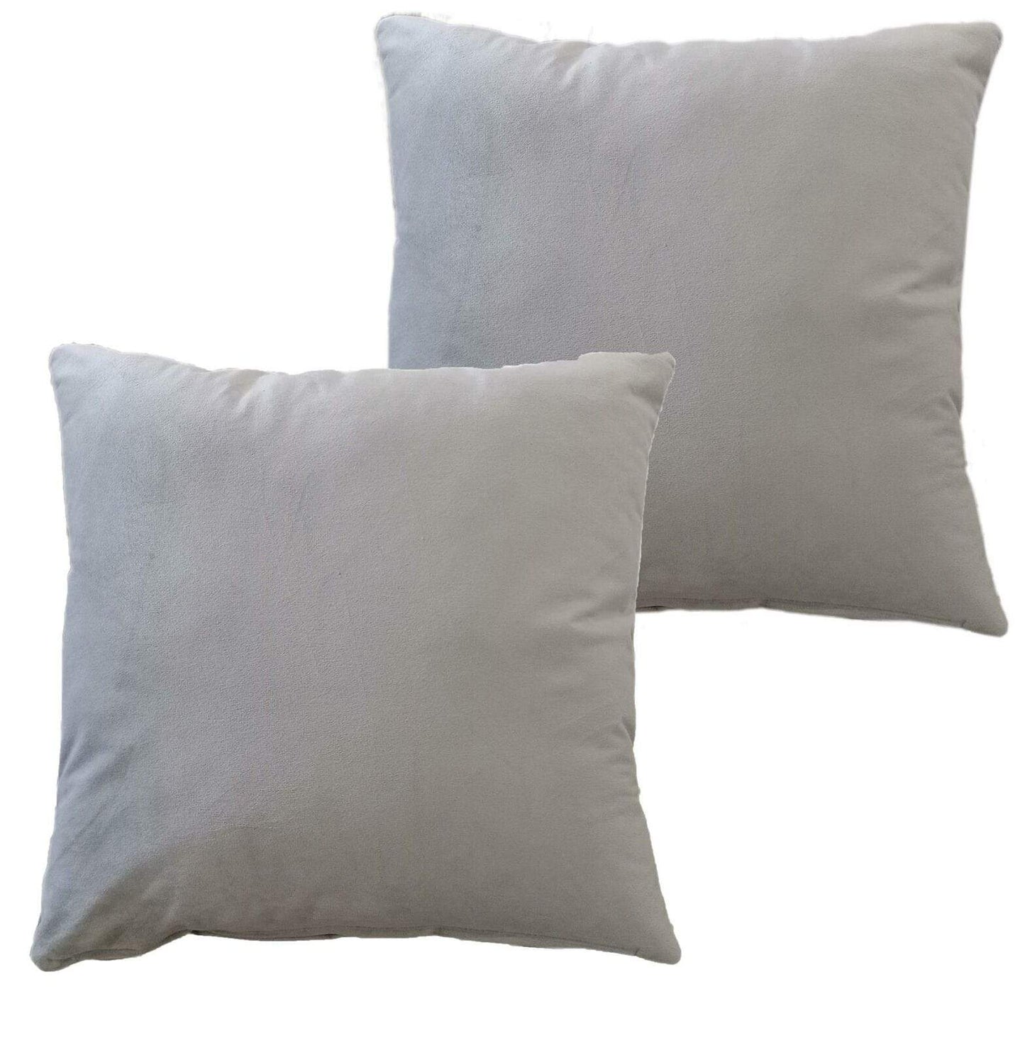 Pack of 2 Ultra-Soft Matte Velvet Cushion Covers 17x17 Inch Decorative Pillow Cases for Home Garden Decor Charcoal Silver Green Duck Egg by OLIVIA ROCCO