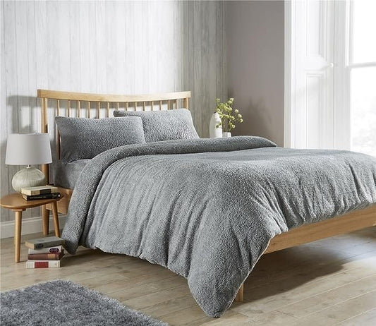 Teddy Fleece Duvet Cover Set for Winter Nights Plush Super Soft Ultimate Comfort in Single Double King Super King Fluffy Bedding by OLIVIA ROCCO