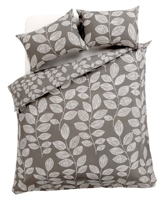 Leaves Design Cotton Rich Duvet Cover Set Nature-Inspired Soft Durable Bedding with Pillowcases for All Bed Sizes Multiple Colors by OLIVIA ROCCO
