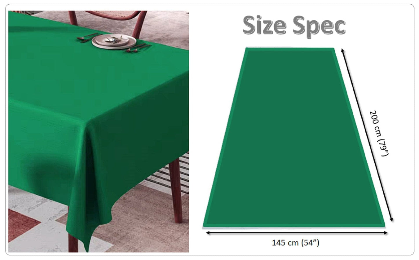 Waterproof Stain Resistant Rectangular Polyester Tablecloth Picnic Mat 145x200cm for Kitchen Dining Indoor Outdoor by OLIVIA ROCCO