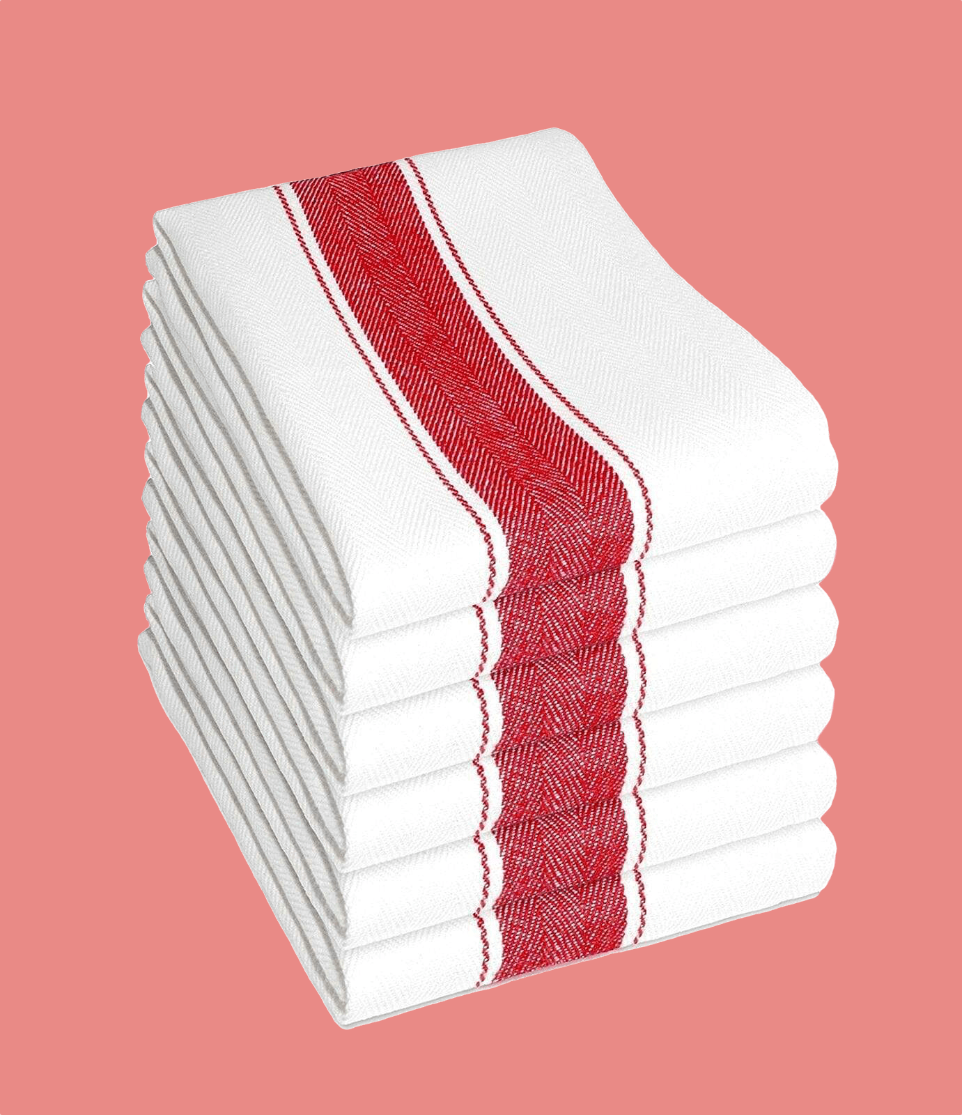 OLIVIA ROCCO Herringbone Tea Towels 100% Cotton Pack Of 6 50 By 75 Cm High Absorbency