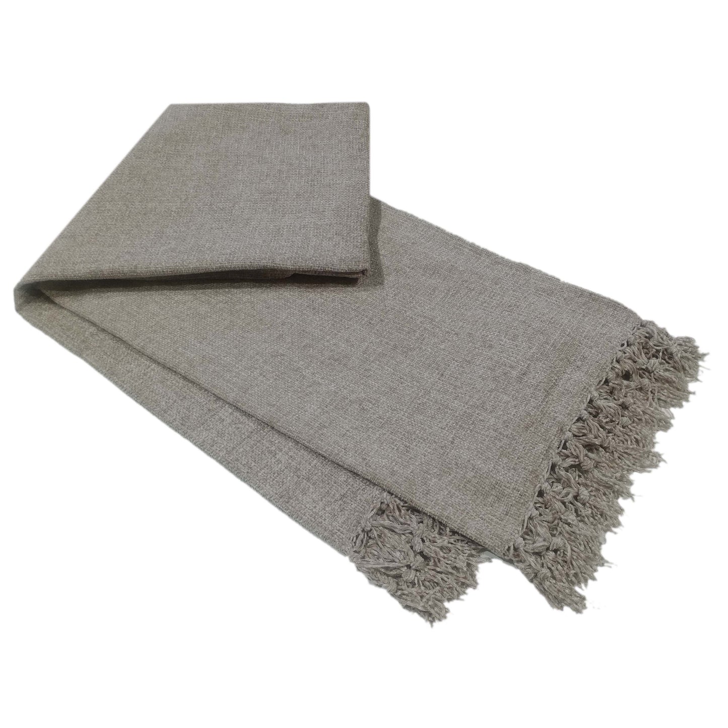 Chenille Tassel Elegant Throw Blanket for Couch Sofa Bed All-Season Soft Luxury by OLIVIA ROCCO