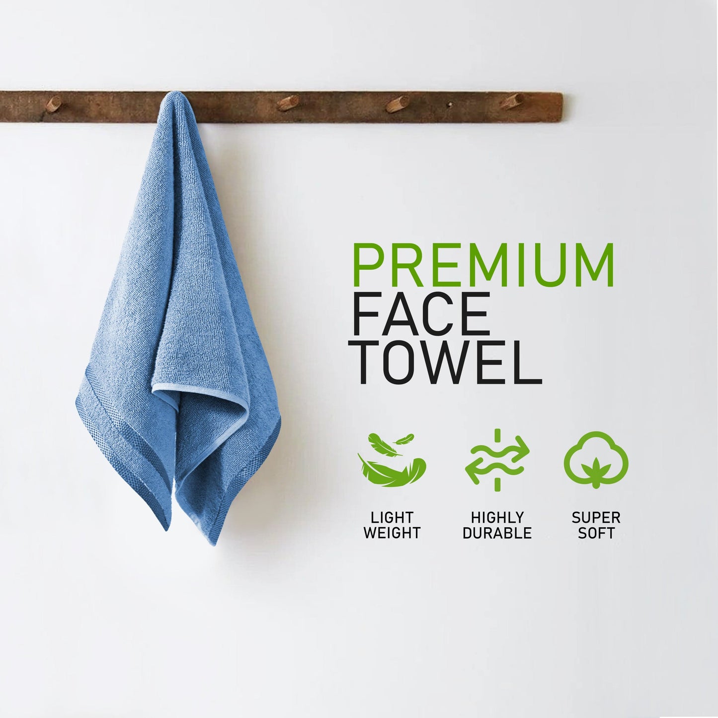 Belmont Viscose Stripe Blue Towels 100% Cotton Hotel Quality Super Absorbent 10 Piece Bale Set, 4 Hand Towel & 12 Face Cloths by OLIVIA ROCCO