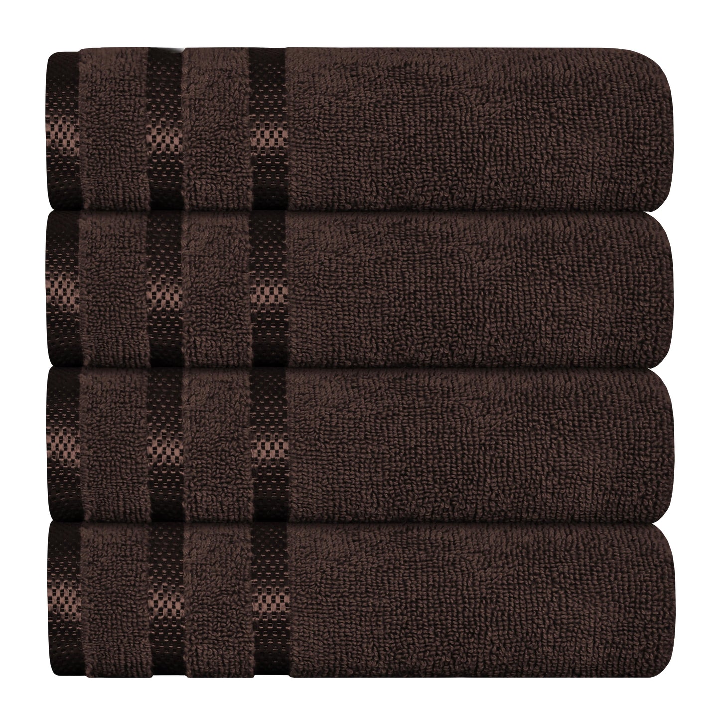 OLIVIA ROCCO Belmont Viscose Stripe Brown Towels 100% Cotton Hotel Quality Bath Towels