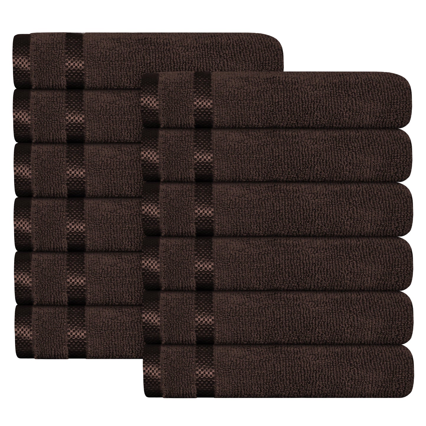 OLIVIA ROCCO Belmont Viscose Stripe Brown Towels 100% Cotton Hotel Quality Bath Towels