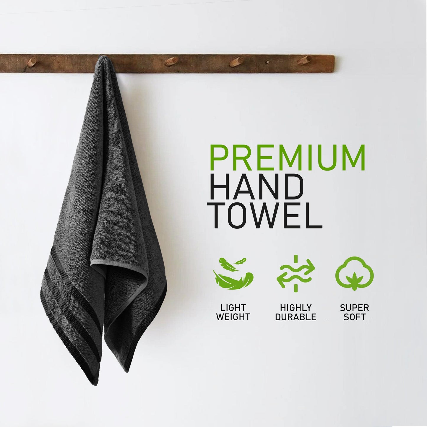 Belmont Viscose Stripe Grey Towels 100% Cotton Hotel Quality Super Absorbent 10 Piece Bale Set, 4 Hand Towel & 12 Face Cloths by OLIVIA ROCCO