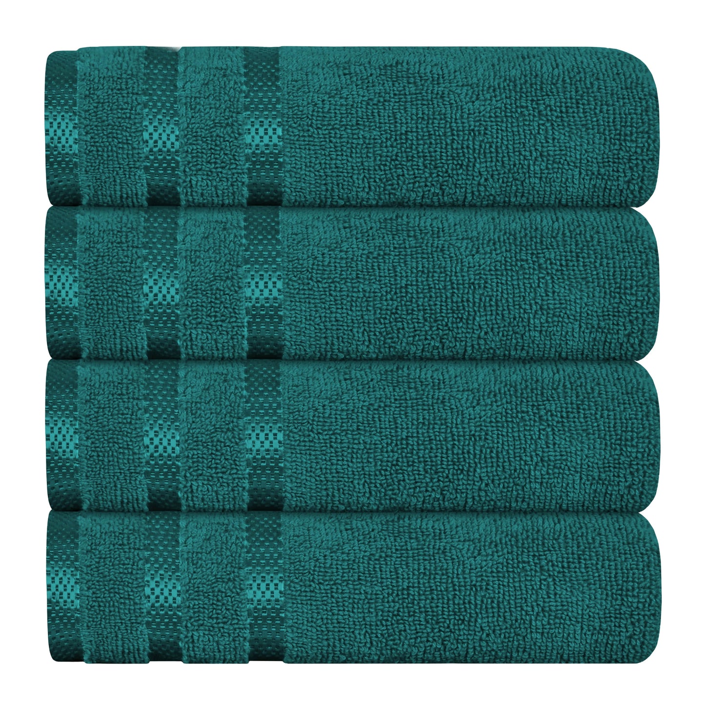 OLIVIA ROCCO Belmont Viscose Stripe Jade Green Towels 100% Cotton Hotel Quality Easy-Care Hotel-Quality Bathroom