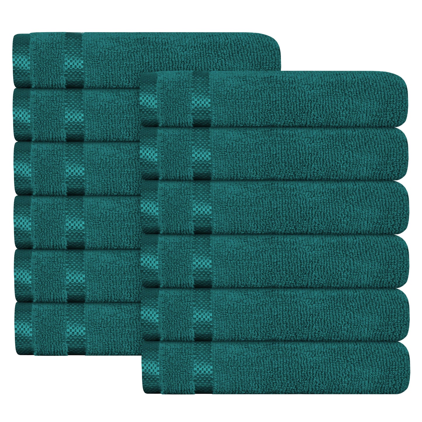 OLIVIA ROCCO Belmont Viscose Stripe Jade Green Towels 100% Cotton Hotel Quality Easy-Care Hotel-Quality Bathroom