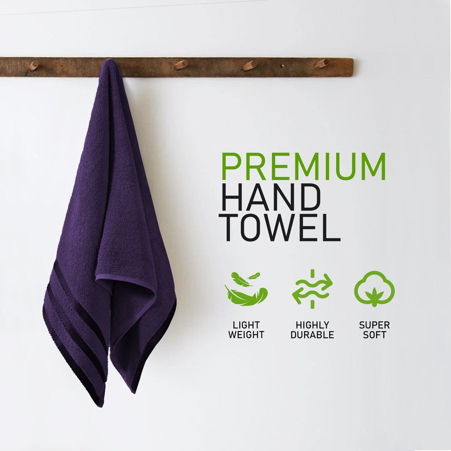OLIVIA ROCCO Belmont Viscose Stripe Purple Towels 100% Cotton Hotel Quality Bath Towels