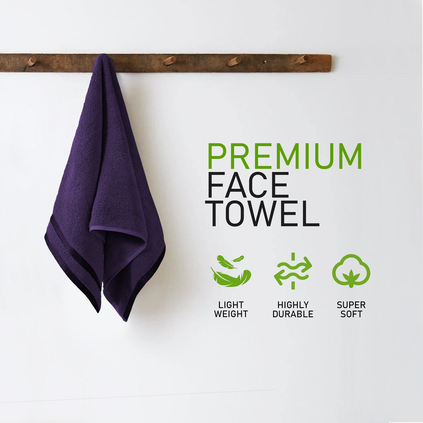 OLIVIA ROCCO Belmont Viscose Stripe Purple Towels 100% Cotton Hotel Quality Bath Towels