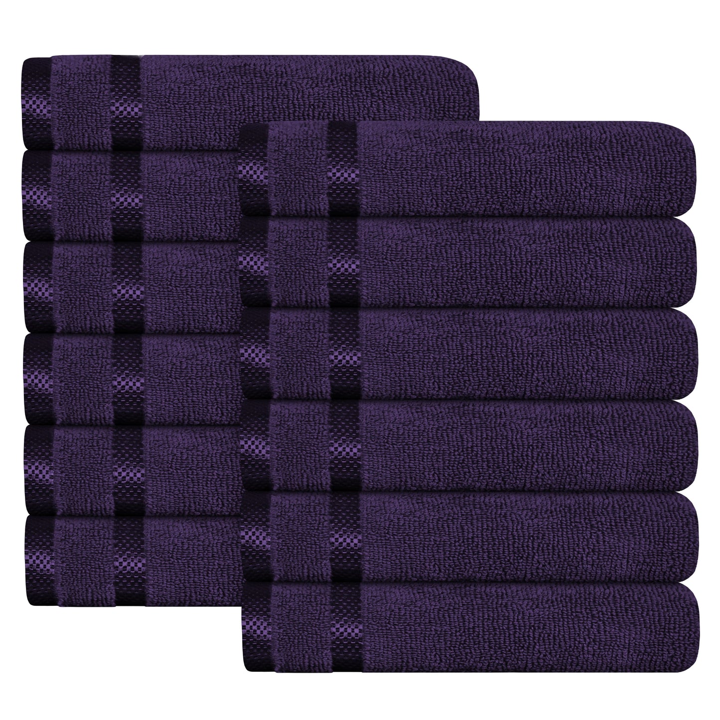 OLIVIA ROCCO Belmont Viscose Stripe Purple Towels 100% Cotton Hotel Quality Bath Towels