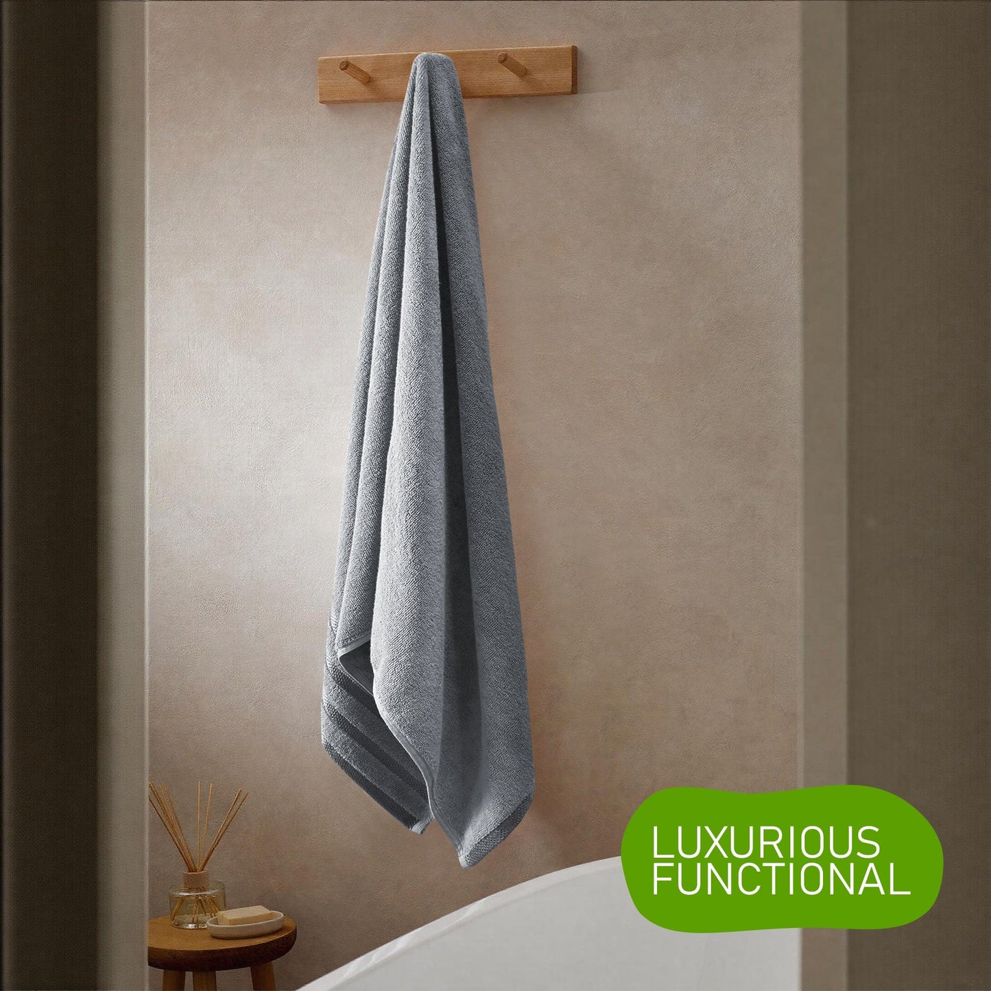 OLIVIA ROCCO Belmont Viscose Stripe Silver Towels 100% Cotton Quality Super Absorbent
