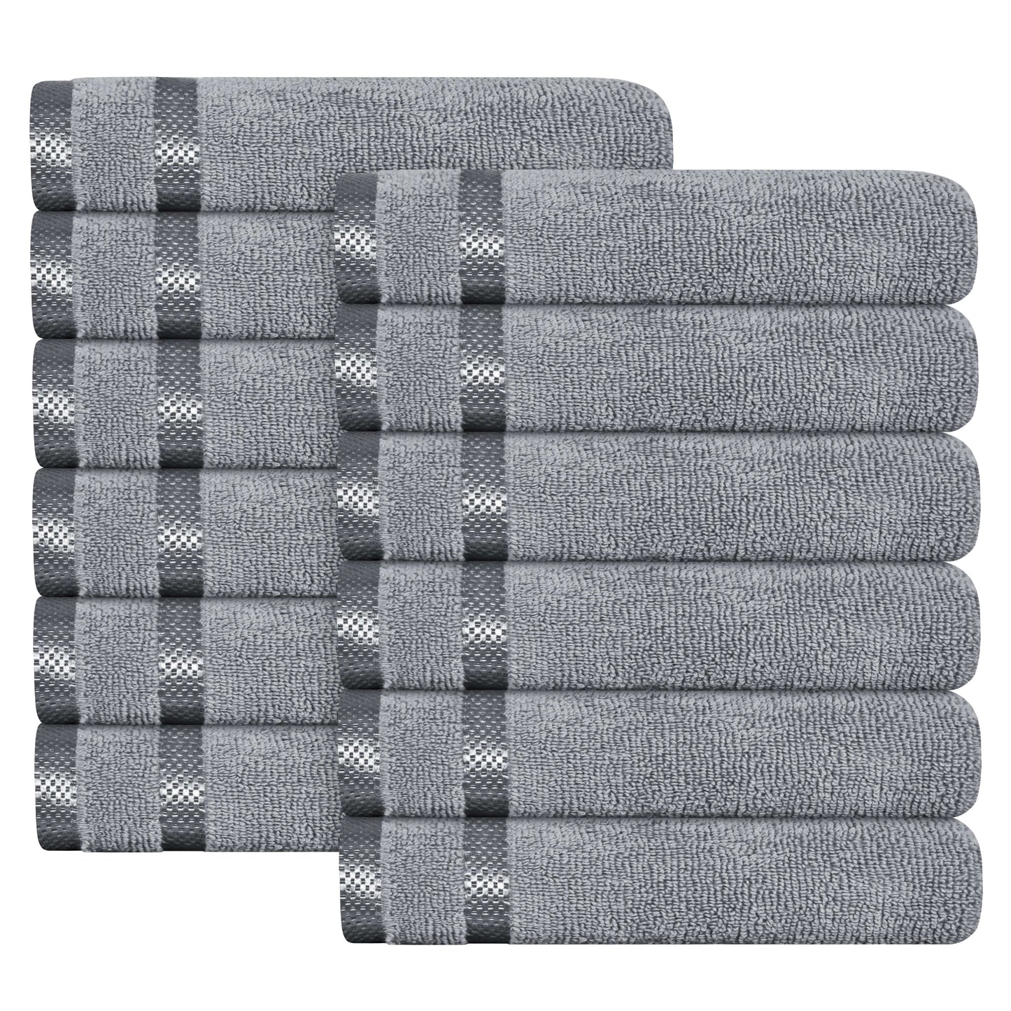 OLIVIA ROCCO Belmont Viscose Stripe Silver Towels 100% Cotton Quality Super Absorbent