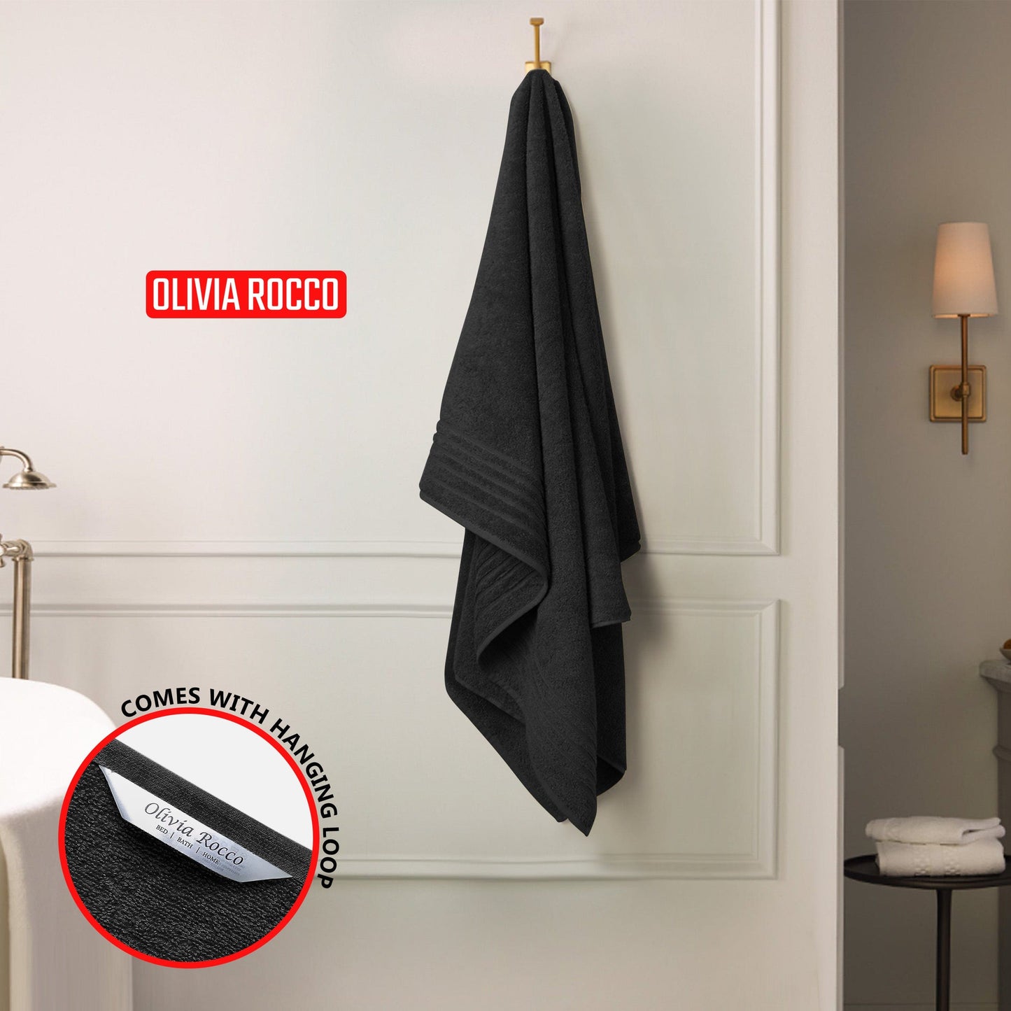 3 Pack Monaco Extra Large Bath Sheets Cotton 500GSM Highly Absorbent Towels Set for Home Gym Beach by OLIVIA ROCCO