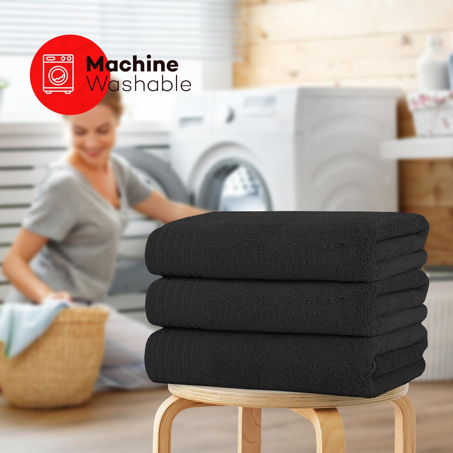 3 Pack Monaco Extra Large Bath Sheets Cotton 500GSM Highly Absorbent Towels Set for Home Gym Beach by OLIVIA ROCCO