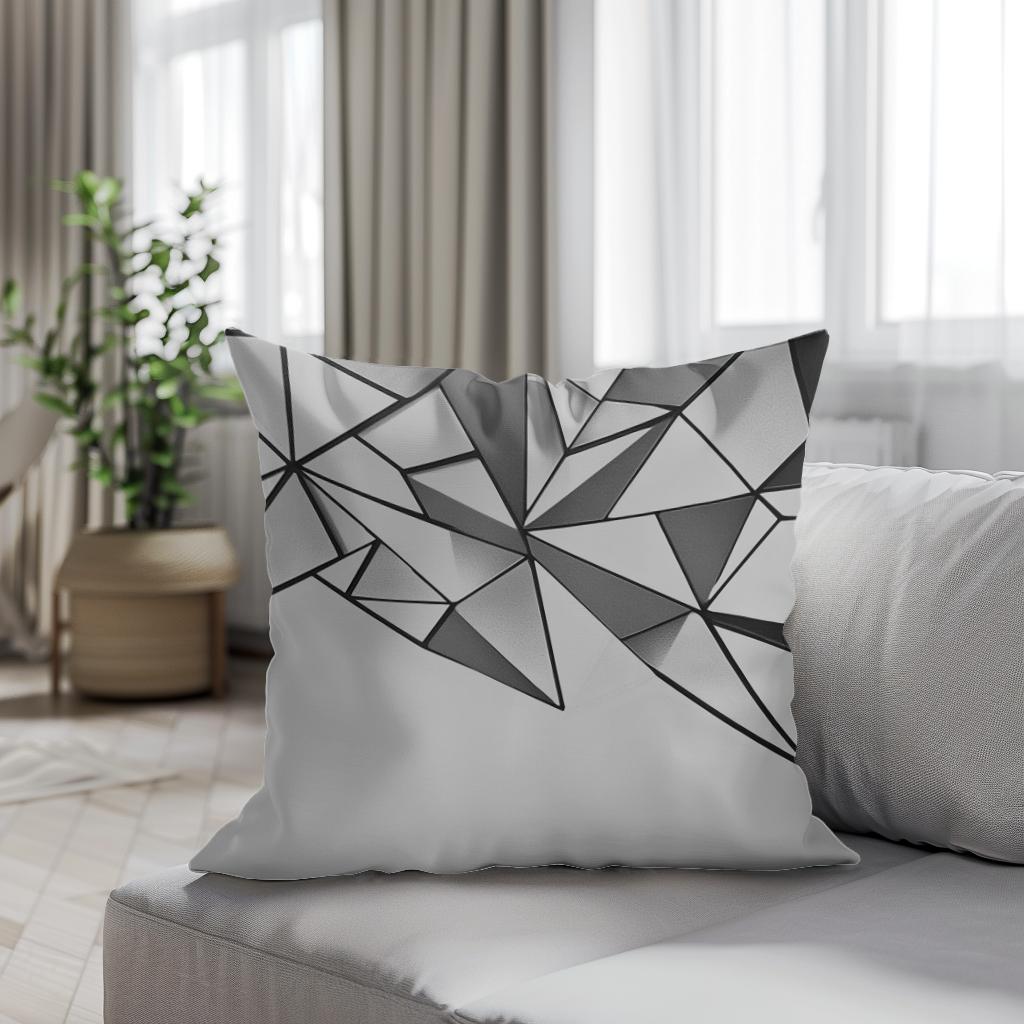 Geometric Elegance Cotton Cushion