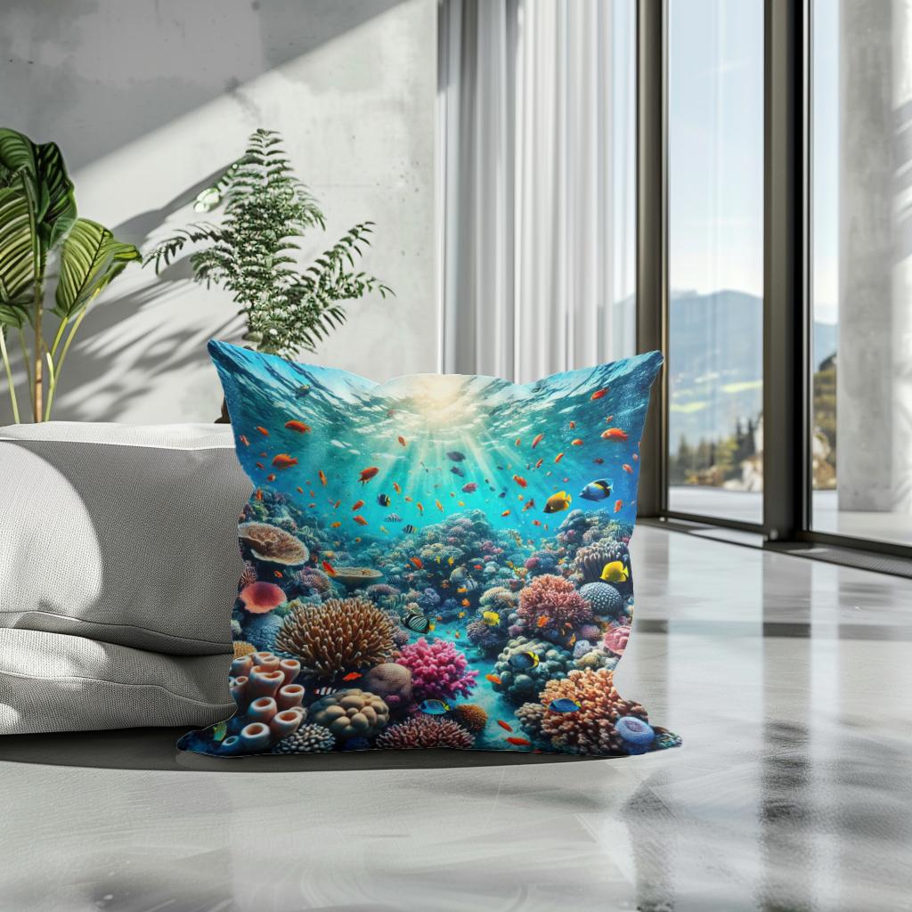 Coral Reef Paradise Cotton Cushion