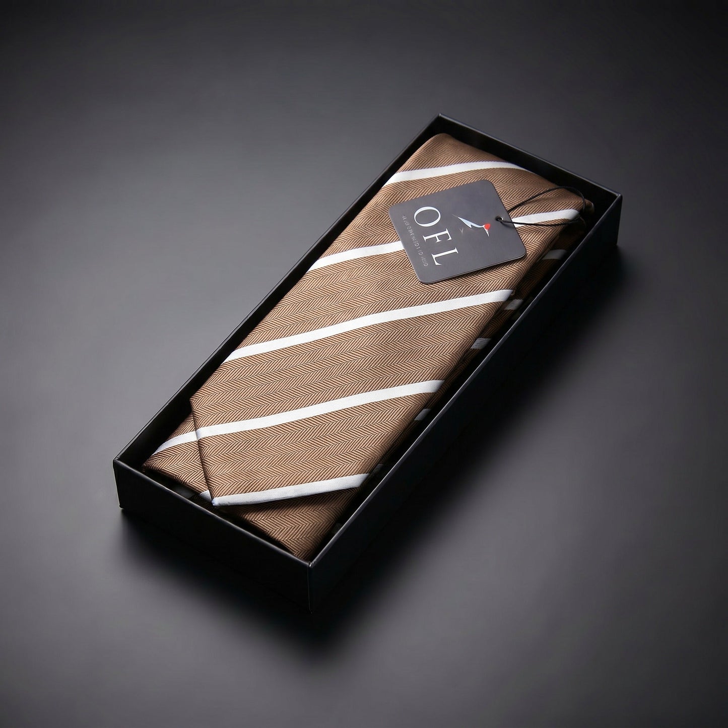 Mocha & White Stripe Tie - Hawksmoor Edit