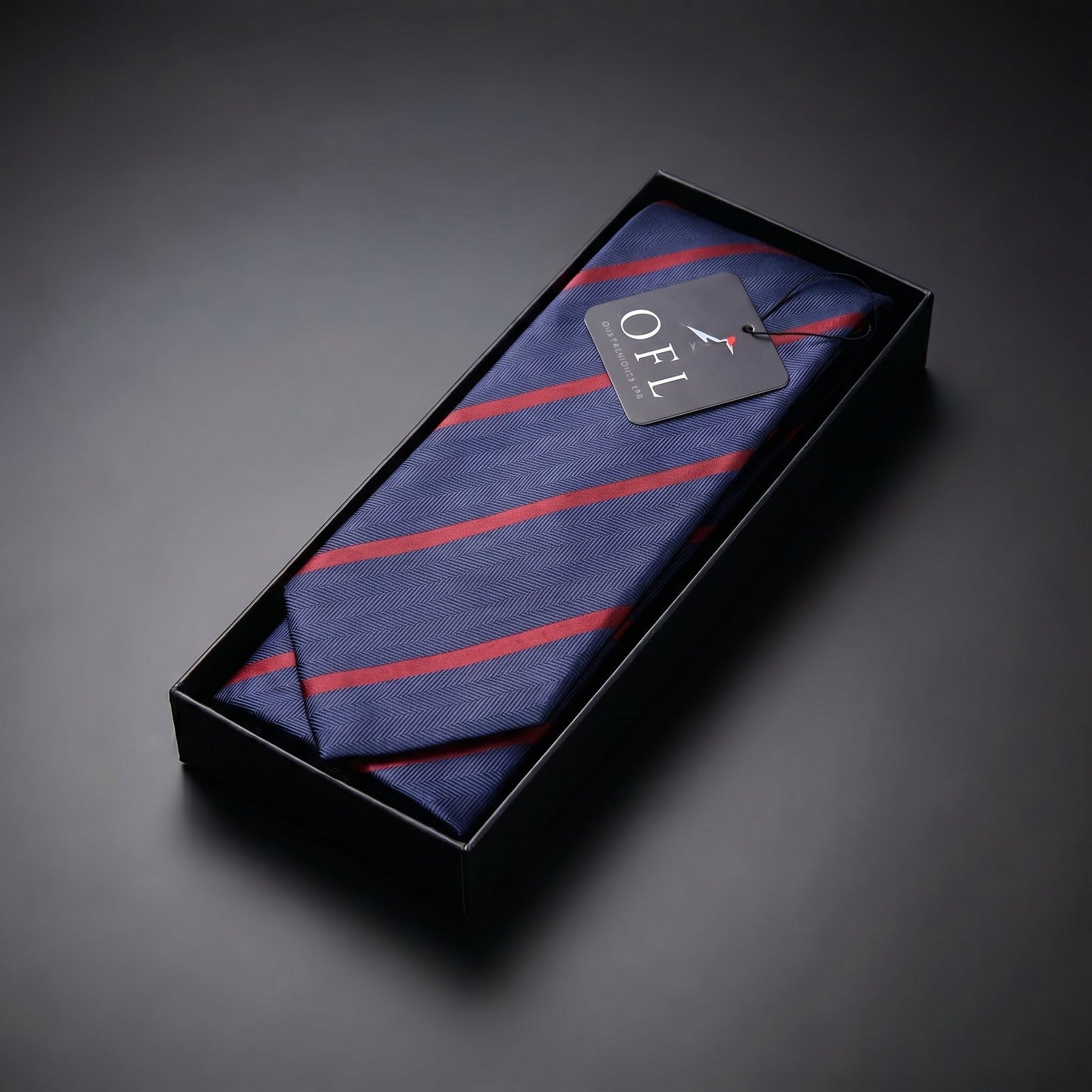 Navy Blue & Wine Stripe Tie - Hawksmoor Edit