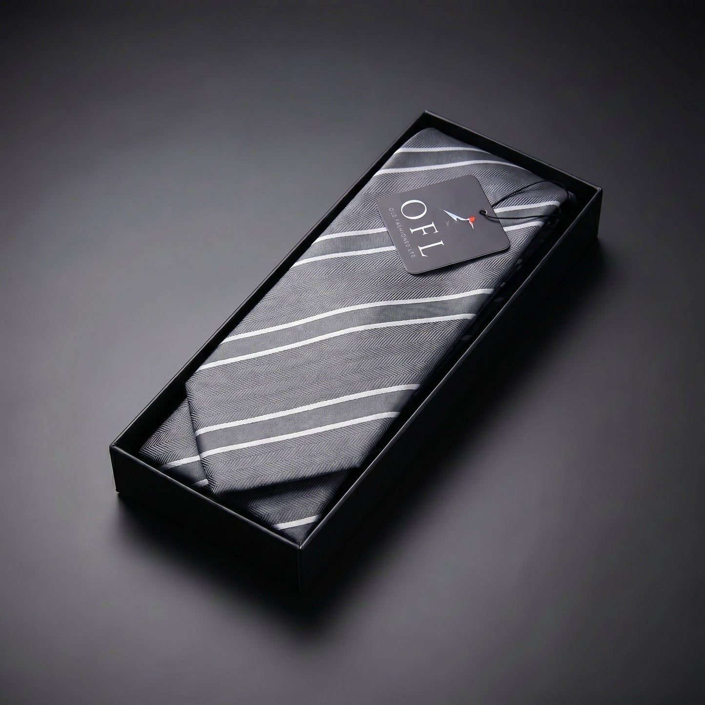 Glacier Grey & White Stripe Tie - Charleston Edit