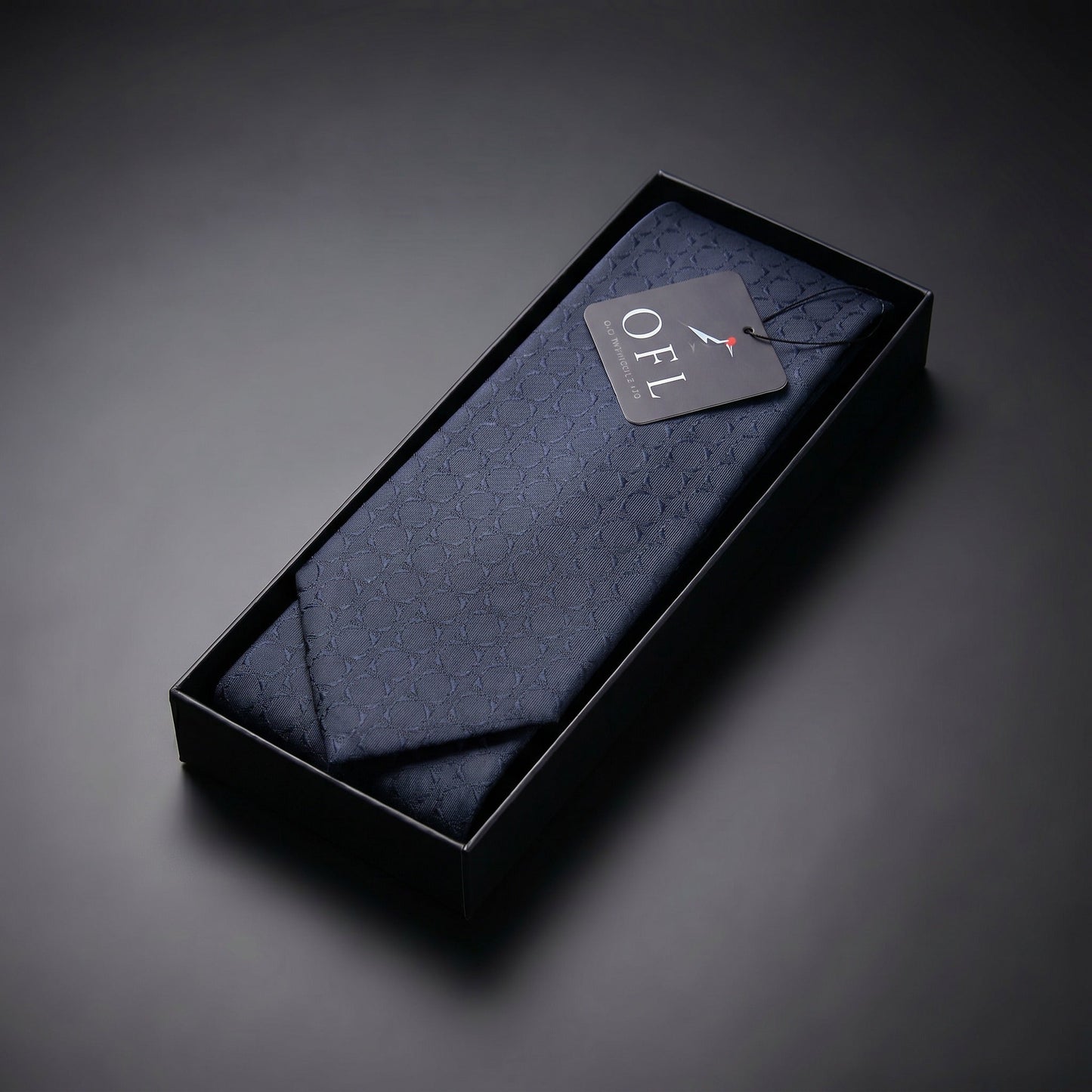 Navy Midnight Blue Textured Tie