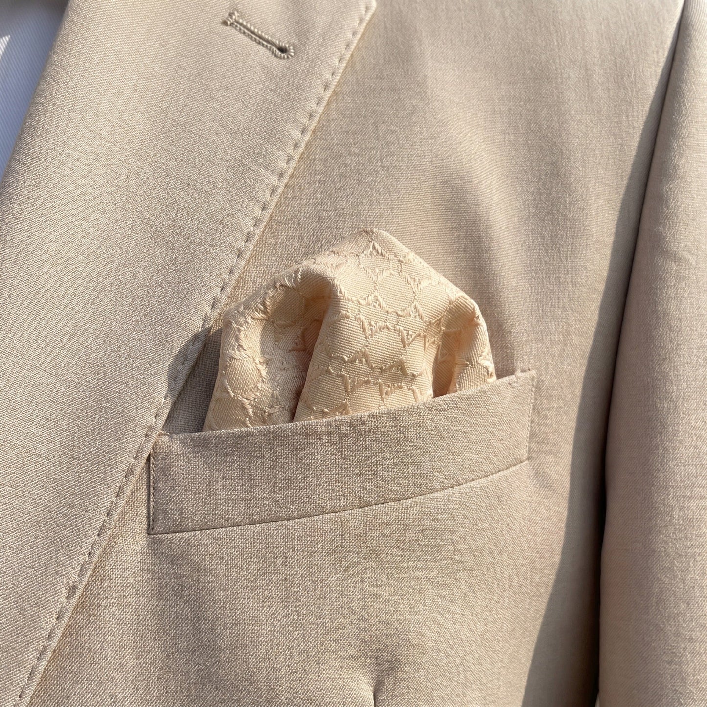 Nude Textured Pocket Square
