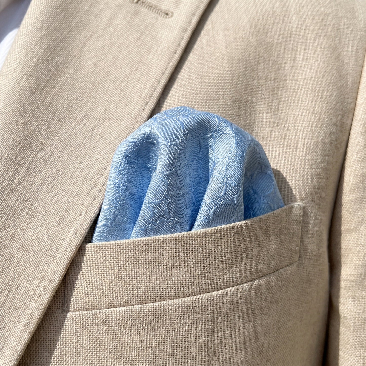 Pastel Blue Textured Pocket Square