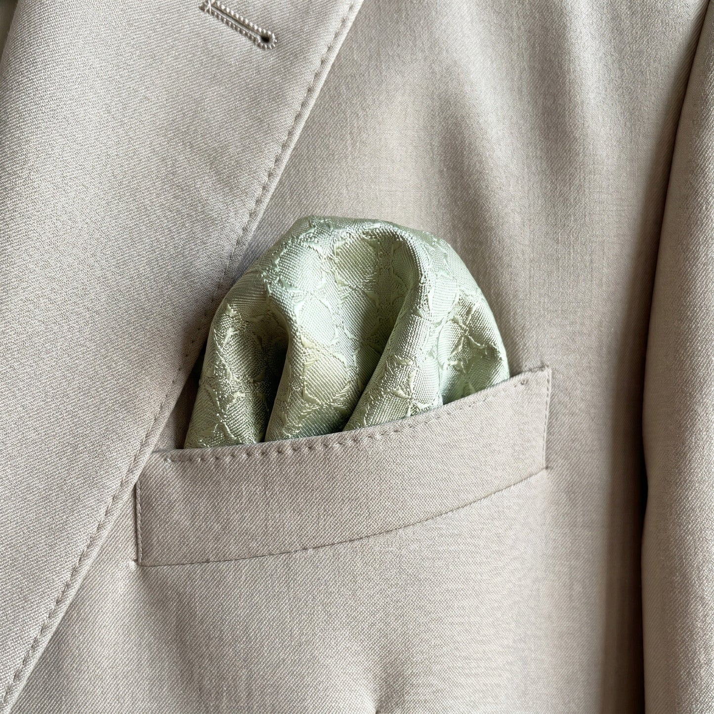 Sage Green Textured Pocket Square
