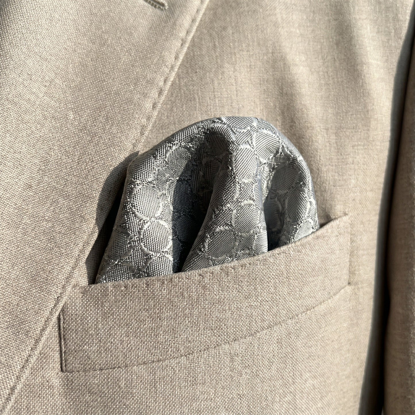 Steel Grey Textured Pocket Square