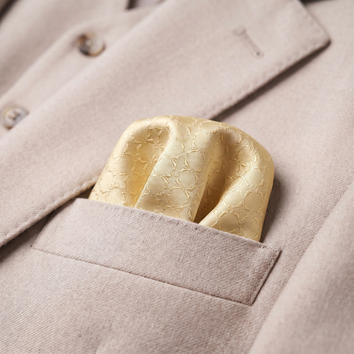 Champagne Textured Pocket Square