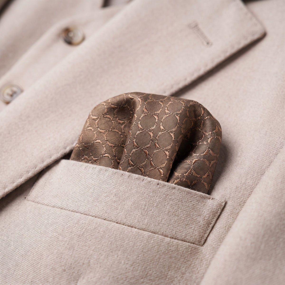Coffee Textured Pocket Square