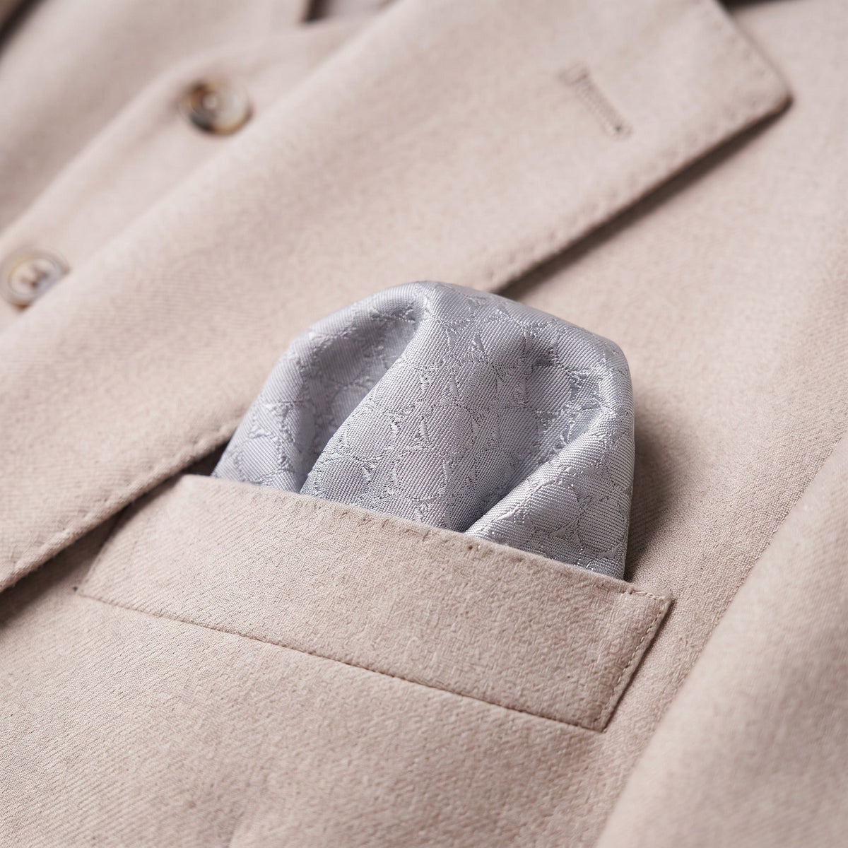 Grey Textured Pocket Square